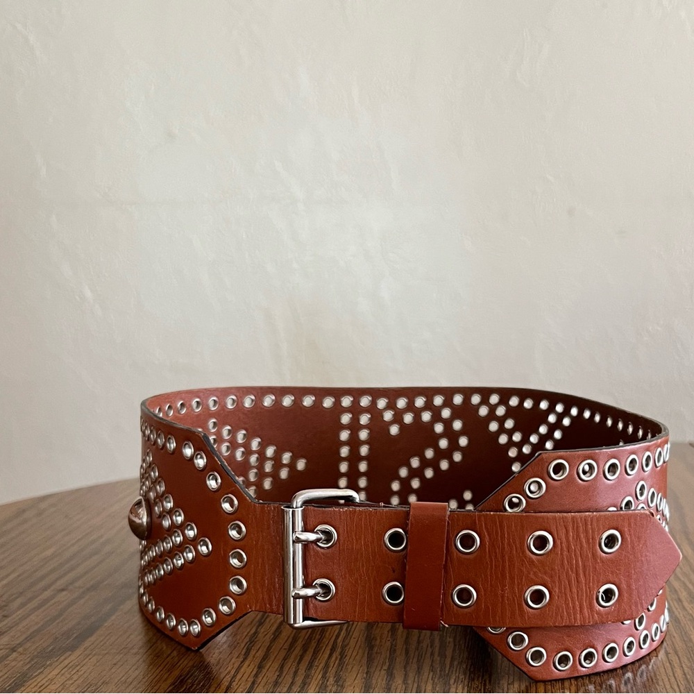 Yves Saint Laurent studded western belt Made In France  size 2
